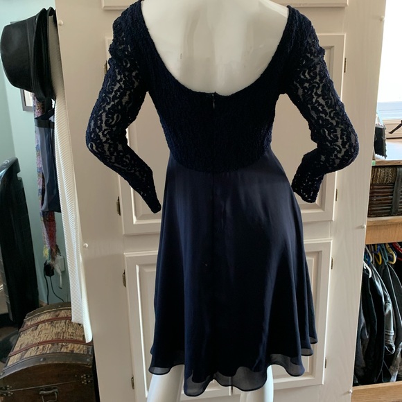 Navy 10 sheer and lace dress - Picture 1 of 4